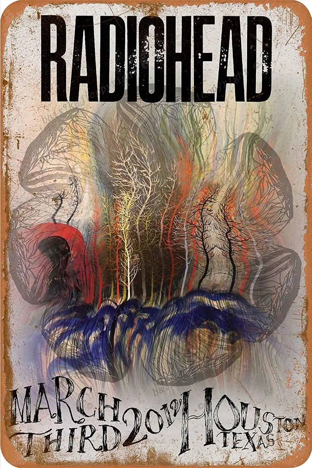 

Radiohead-Poster Retro Tin Sign Vintage Poster Plaque Wall Decor for Bar Cafe Garden Bedroom Office Hotel 20x30 cm
