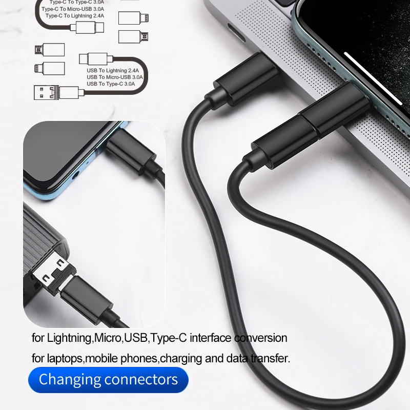 HOCO 4in1 USB Charger Cable Type c fast charging cable with Micro usb to Type C to Lightning and phone holder For iPhone 12 11