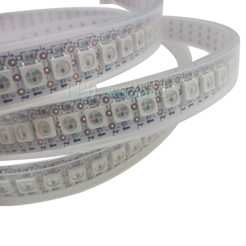 Светодиодная лента 144 пикселей 1 м LED s WS2812B 2812 WS Chip WS2811 IC Digital 5050 SMD RGB DC5V|strip necklace|stripped