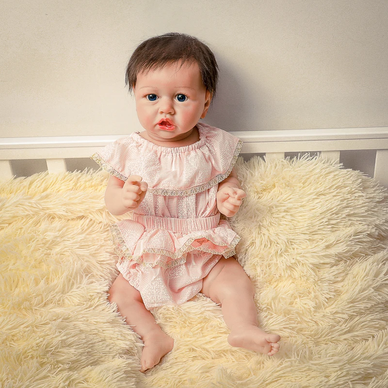 22 дюйма 55 см полностью силиконовая кукла Bebe Reborn куклы для детей реалистичные