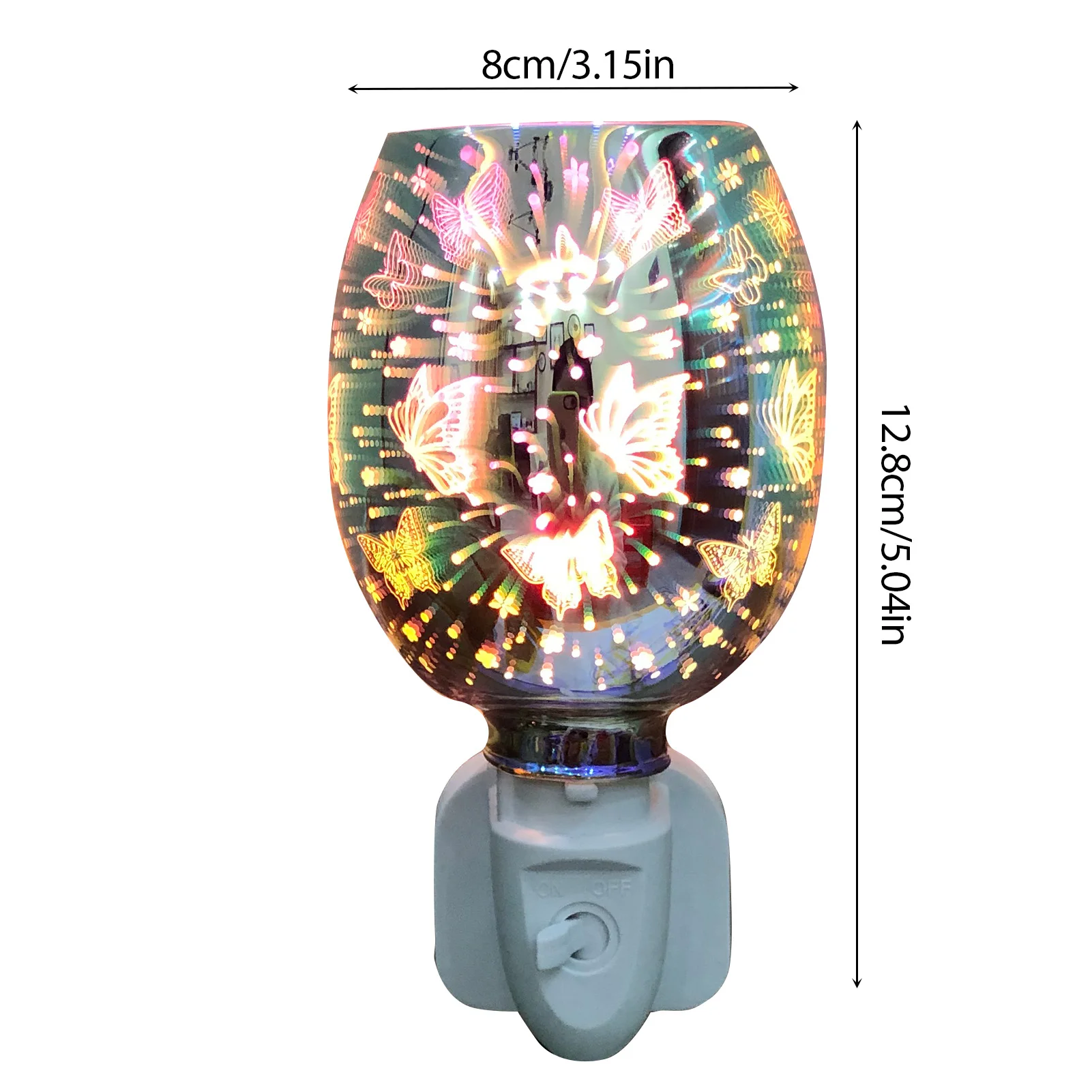 

EU/US/UK Plug 12.8*8cm Plug Aromatherapy Wax Melt Warmer Essential Oil Burner Light 3D Smokeless Wax Melt Warmer Home Decoration