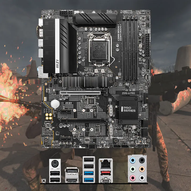 Online LGA 1200 10th-Gen 11th-Gen CPU MSI Z590-A PRO Motherboard DDR4 128Gb 5333(OC)MHz 3xM.2 PCI-E 4,0 Placa-mãe Desktop Chia Z590 Neue
