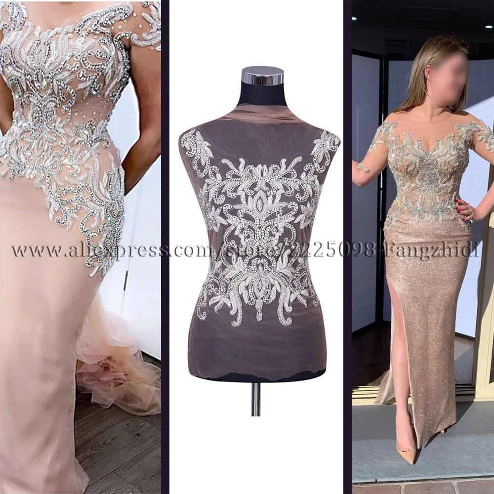 FZD 1 шт. Элегантное свадебное платье с прозрачными кристаллами аппликация Отделка