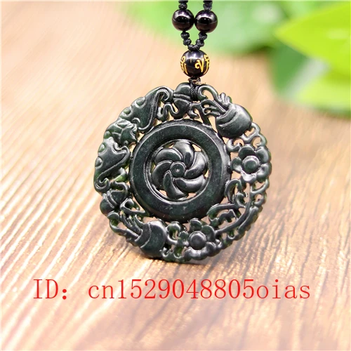 Ожерелье с бусинами из натурального черного и зеленого нефрита очаровательные