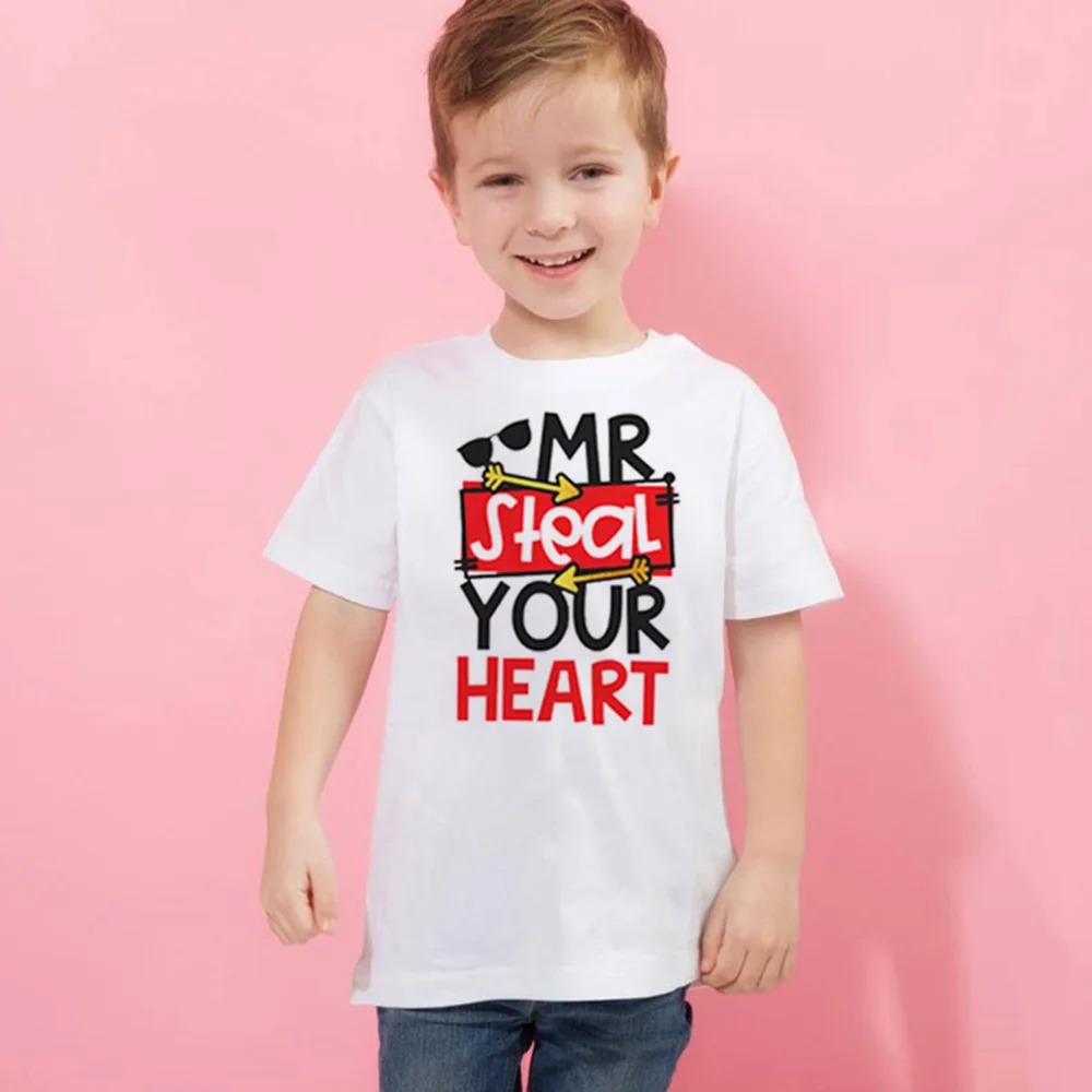 

Детская футболка с надписью «MR. Steal Your Heart», с коротким рукавом