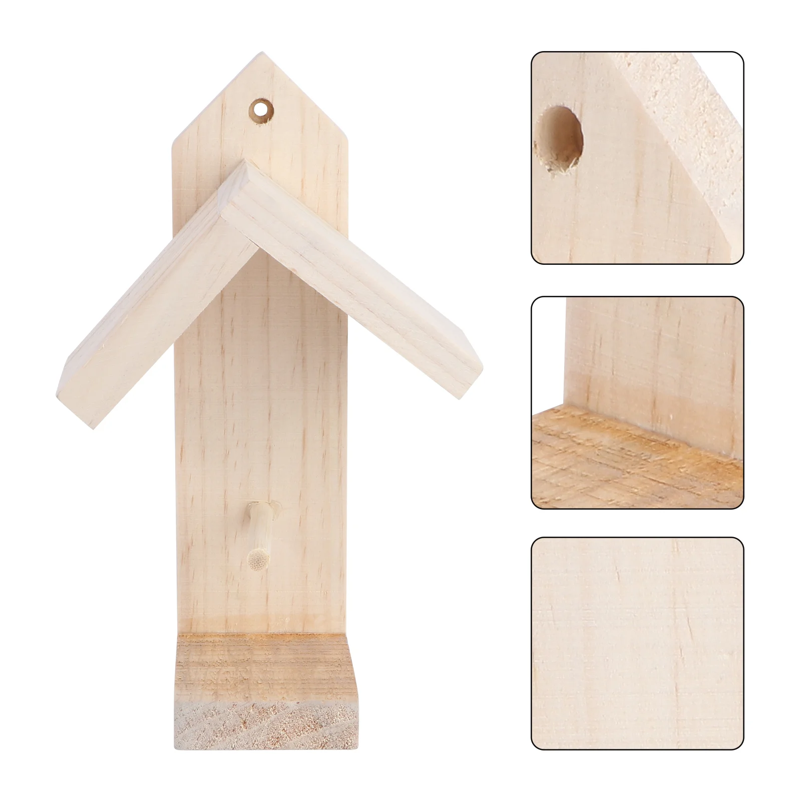 

1pc Outdoor Bird Feeder Rainproof Wooden Hanging Bird Food Hanger Fruit Feeder