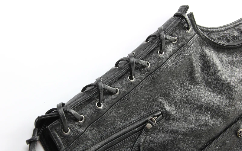 Мужской мотоциклетный жилет withe из натуральной коровьей кожи в стиле панк с