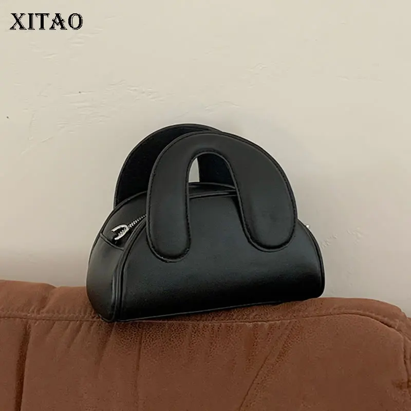 

XITAO New Crossbody Bags Fashion Contrast Color PU Splicing Women All-match Clutch One-shoulder Crossbody Saddle Bag GWJ0962