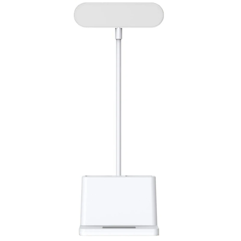 

Светодиодная настольная лампа с держателем для ручек, светильник ПА для компьютера/настольного компьютера-белая, перезаряжаемая, для ухода...