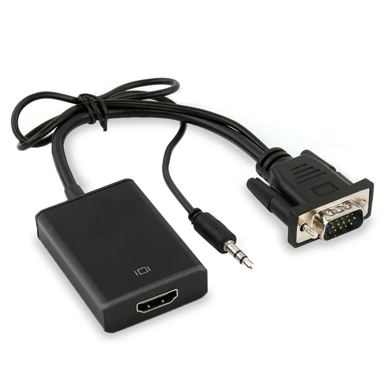 Full HD 1080P VGA к HDMI-совместимый преобразователь адаптер с аудиовыходом для ПК