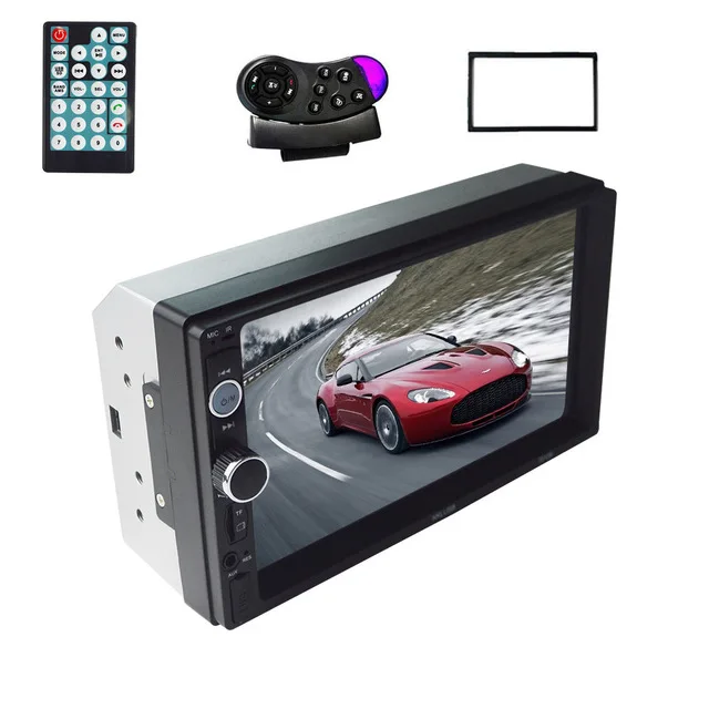 Авторадио 2 Din " дюймовый ЖК сенсорный экран Автомагнитола coche usb bluetooth Мультимедиа 2Din автоаудио плеер стерео камера заднего вида - Цвет: remote and frame