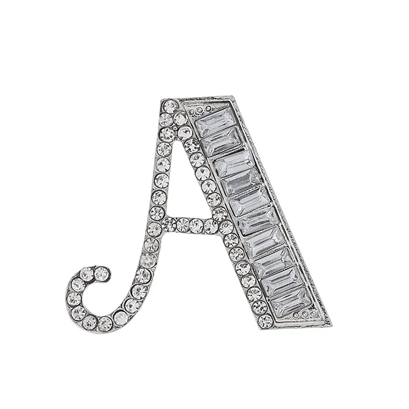 XIAO ZHAN Letter Pin Crystal Brooches for Women Creative Alphabet Metal Badges Lapel Brooch Collar Coat Cap Backpack Accessories | Украшения