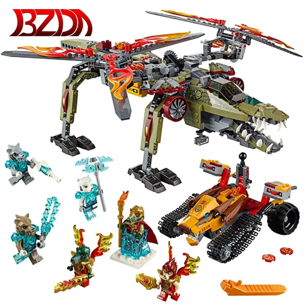Строительный блок BZDA Legends Of Chima King Crominus Rescue Modelismo детские игрушки совместимая