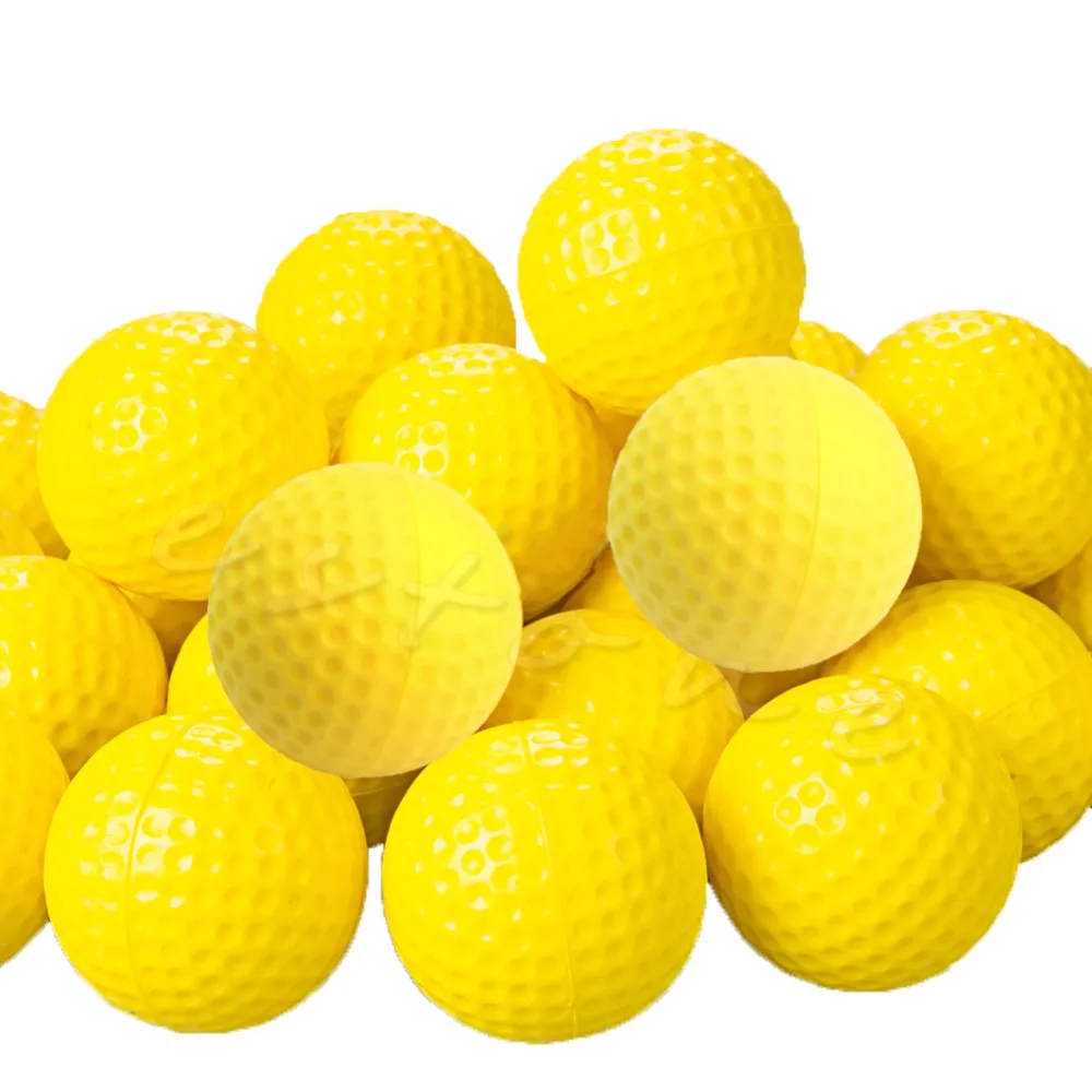 

10Pcs Plastic Golf Balls Yellow Indoor Outdoor Practice Training