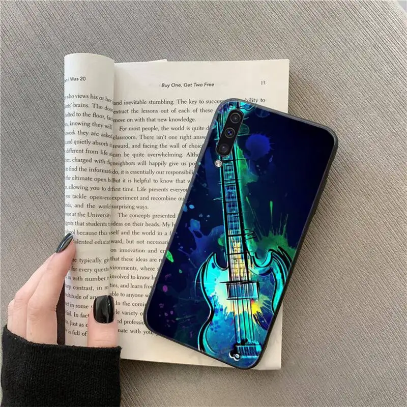 

Amazing Colorful Neon Guitar art Phone Case For Samsung galaxy S 9 10 20 A 10 21 30 31 40 50 51 71 s note 20 j 4 2018 plus