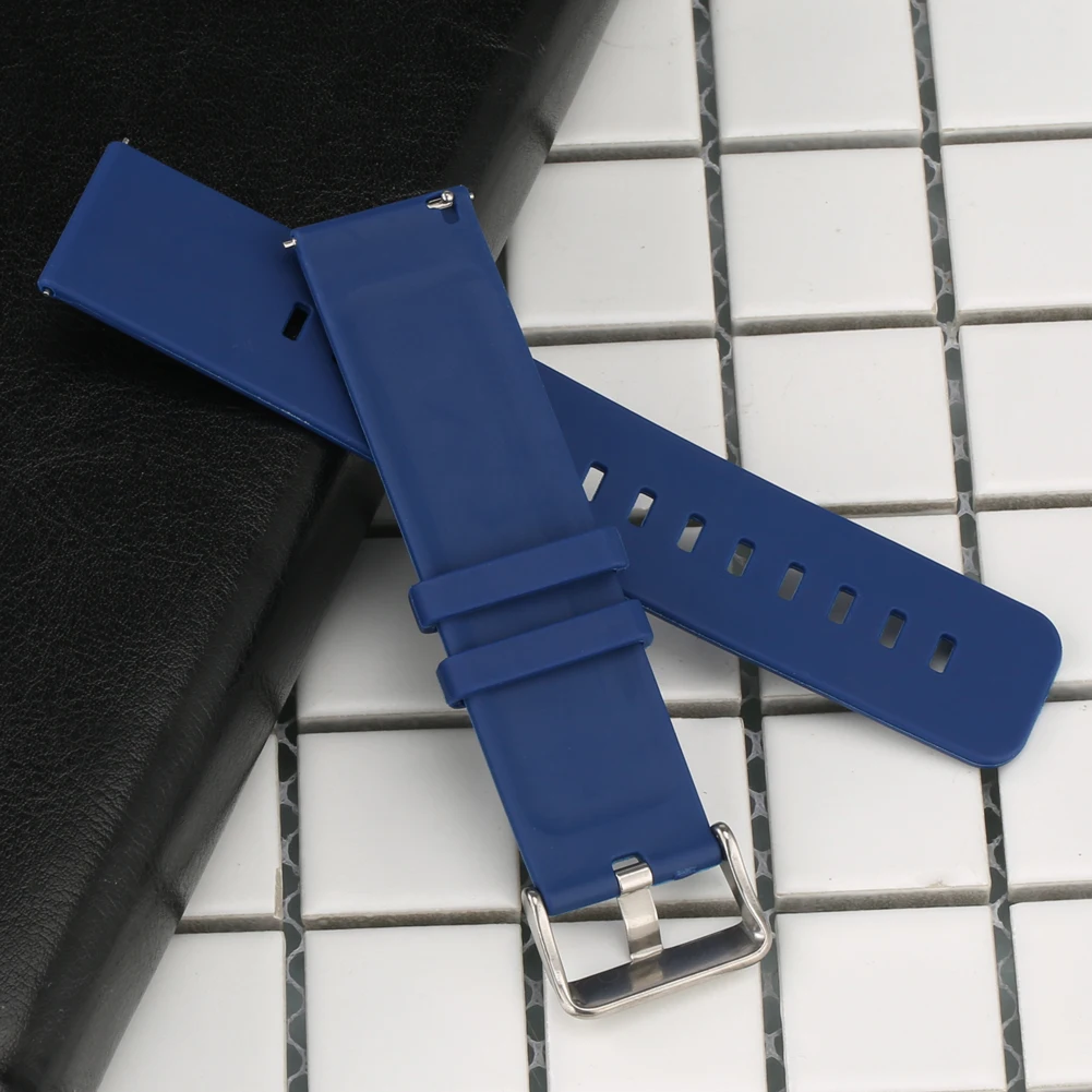 Красочные мягкие силиконовые Ремешки для наручных часов мужчин и женщин 20 мм 22