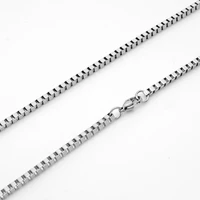 20 32 stainless steel men basic necklace box chain high quality link chain necklaces never fade wide 2mm 3mm
