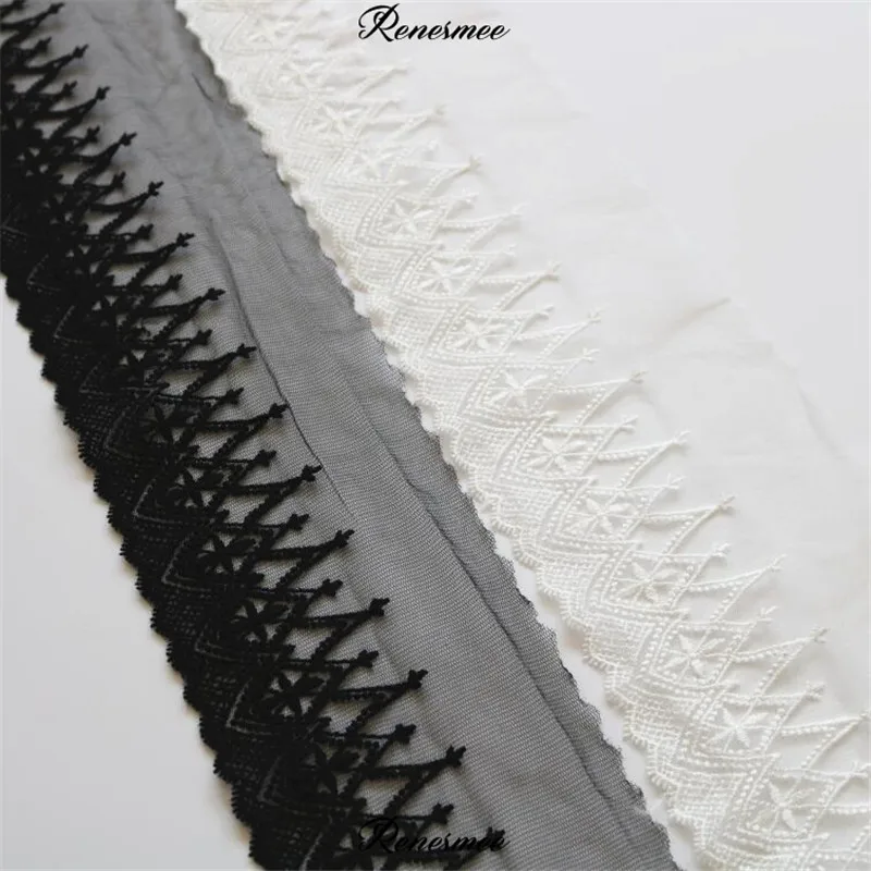 Мягкая фатиновая сетка цвета слоновой кости черная ткань с кружевной отделкой