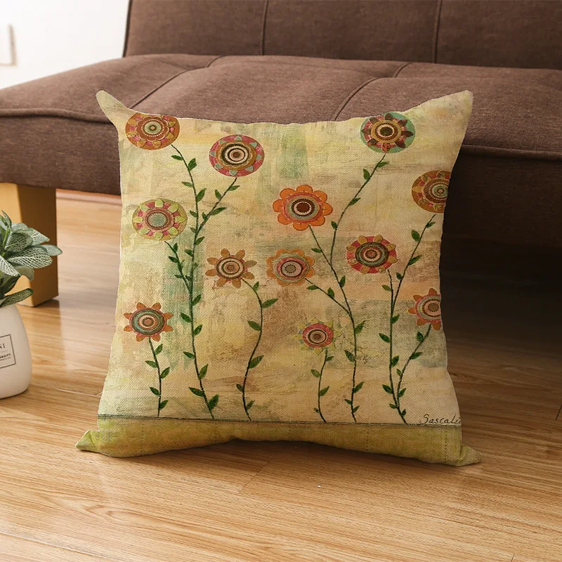 Ручная роспись в стиле ретро деревенский цвет размеры 45*45 см наволочка для