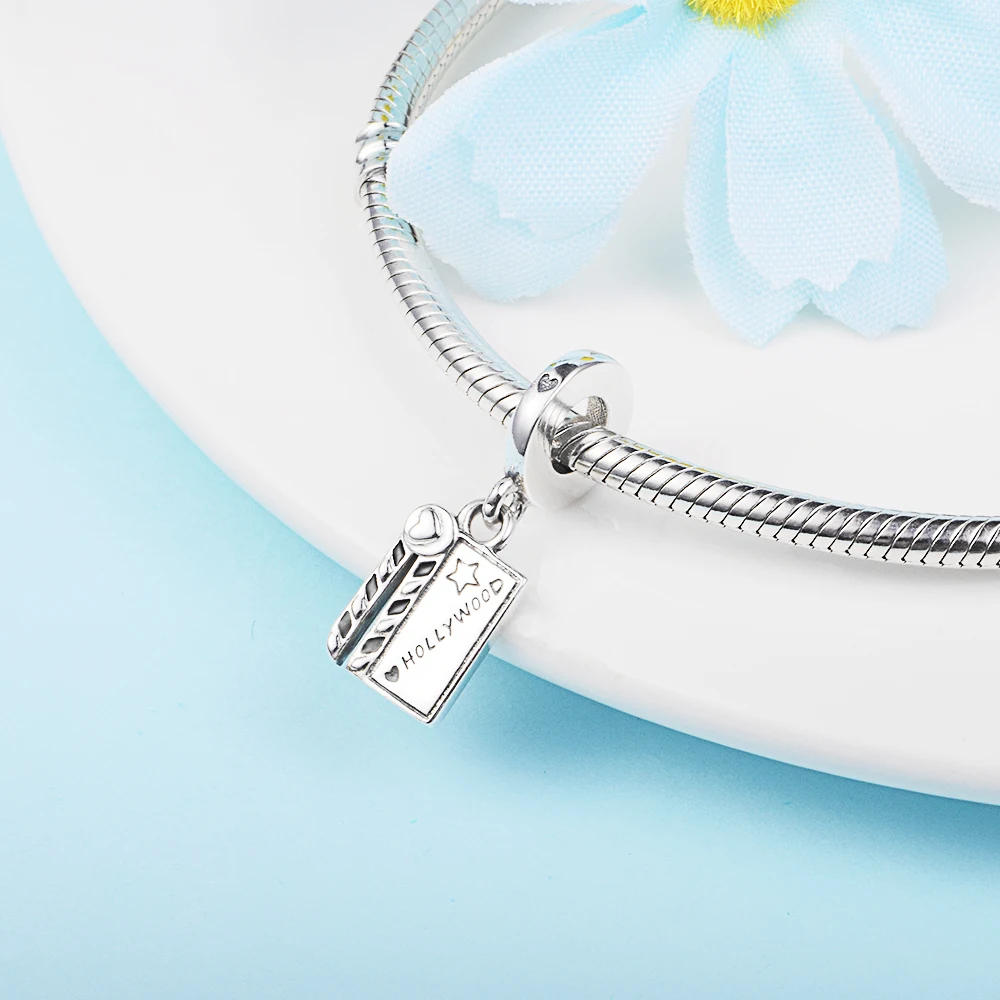 

CKK Movie Clapperboard Charms 925 Original Fit Europe Bracelets Sterling Silver Beads for Jewelry Making Women DIY