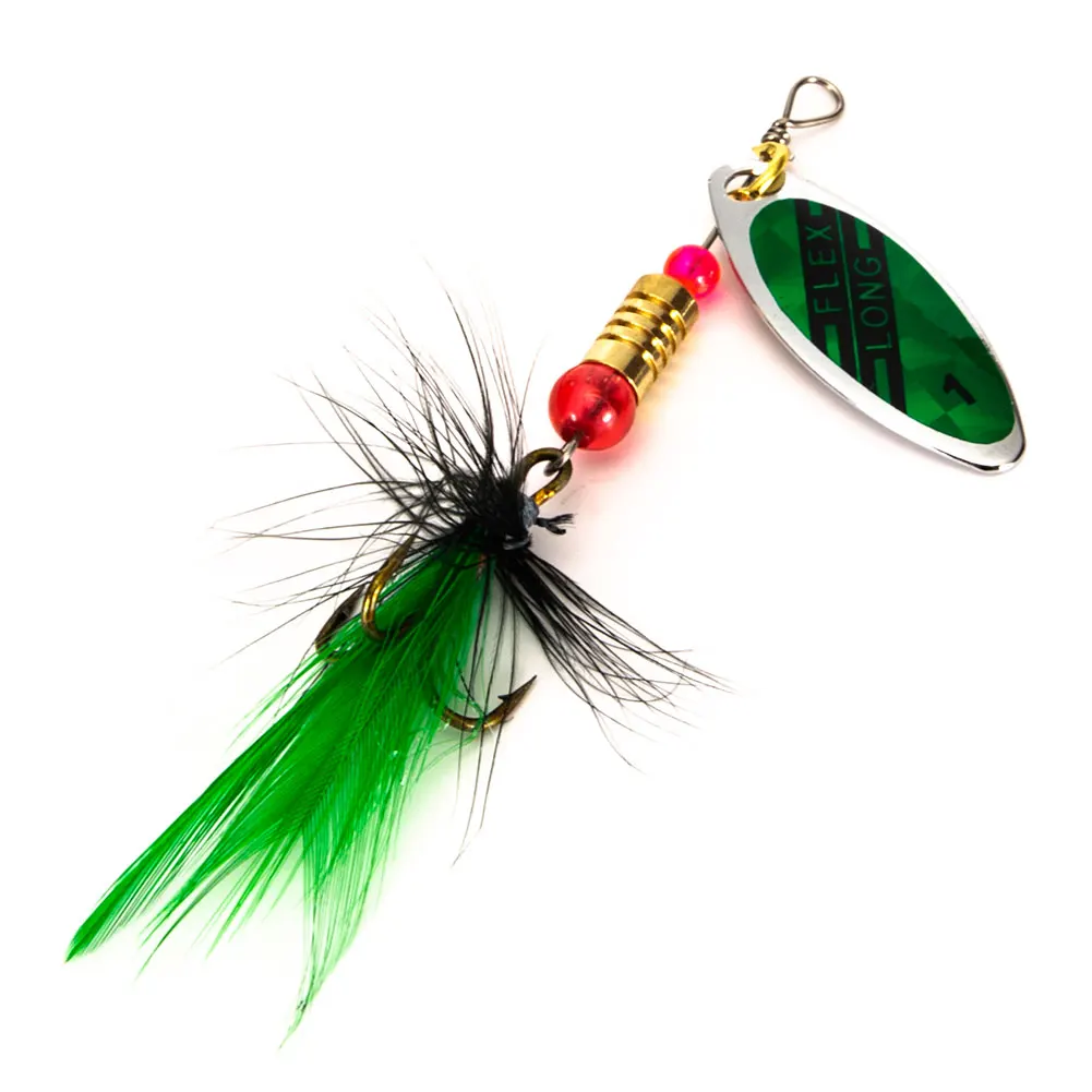 

10PCS Fishing Spinner Lures Metal Rotating Feather Sequins Lures Set With Storage Box Bass Trout Perch Pike Fishing Accessories