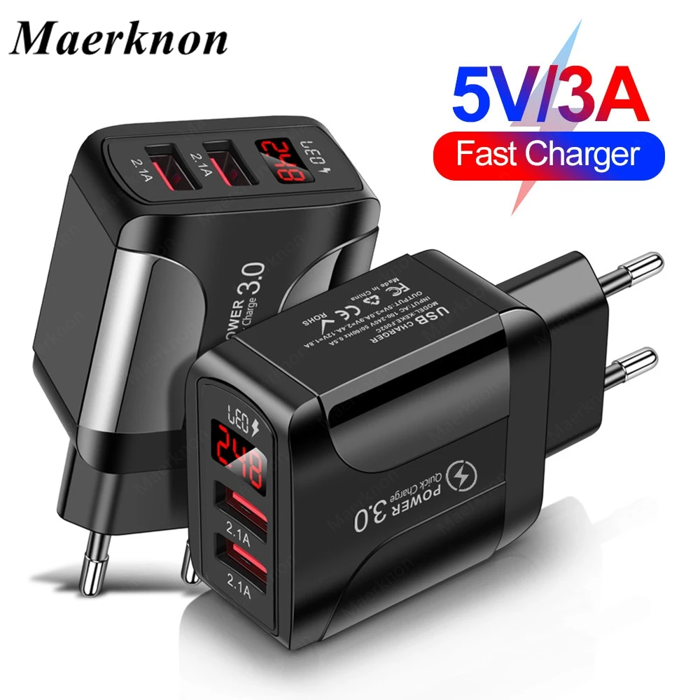 USB-зарядное устройство QC 3 0 4 портативный адаптер для быстрой зарядки телефона iphone