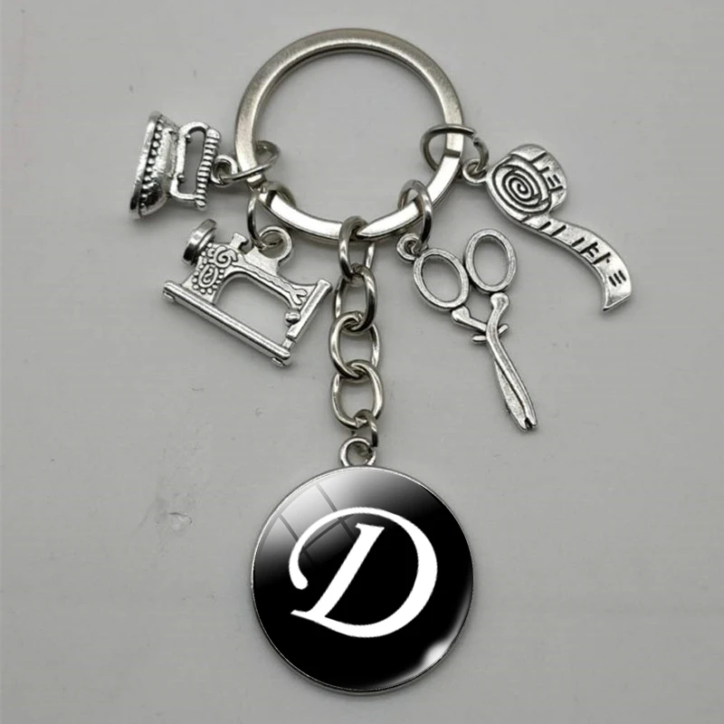 Металлическая швейная машинка ножницы линейка портновский брелок машина