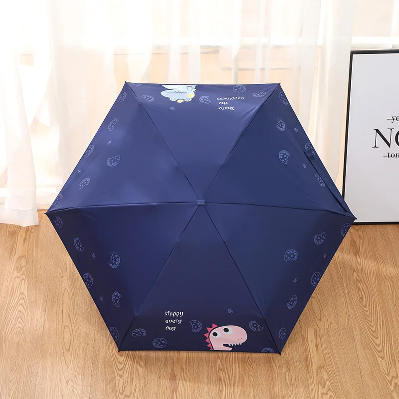 Мини-Зонт детский с рисунком динозавра и корги Карманный Зонт защитой от УФ-лучей