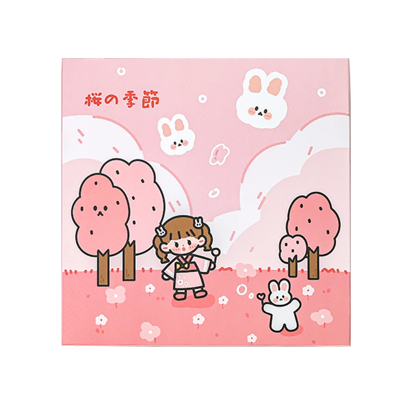 

Mr.paper 1 Design 100 Pcs/box Cartoon Style Soft Cherry Blossom Festival Series Boxed Stickers Hand Account Decor DIY Material