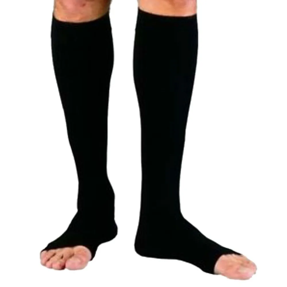 

New Women Zipper Compression Socks Zip Leg Support Knee Sox Open Toe Sock S/M/XL Y1
