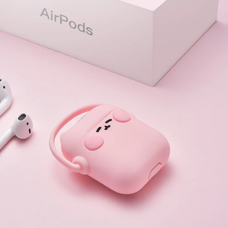 Милый стильный мягкий силиконовый чехол для наушников AirPods Apple беспроводная bluetooth