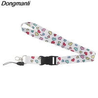 pc229 fashion colorful heart keychain lanyards id badge holder id card pass gym mobile phone key strap