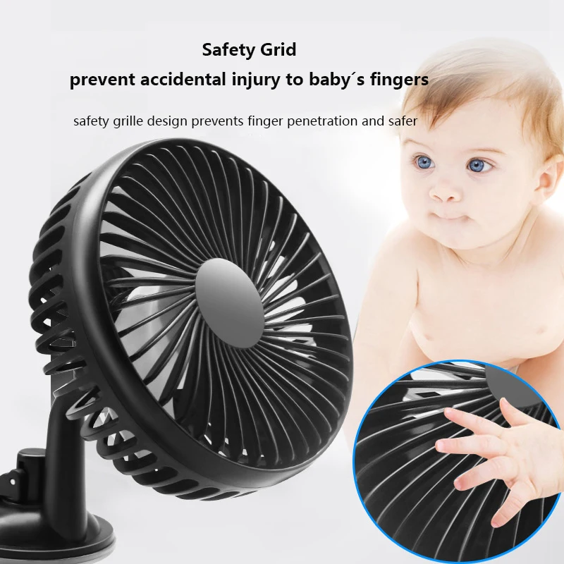 Универсальный автомобильный вентилятор USB 360 Вращающийся низкий уровень шума