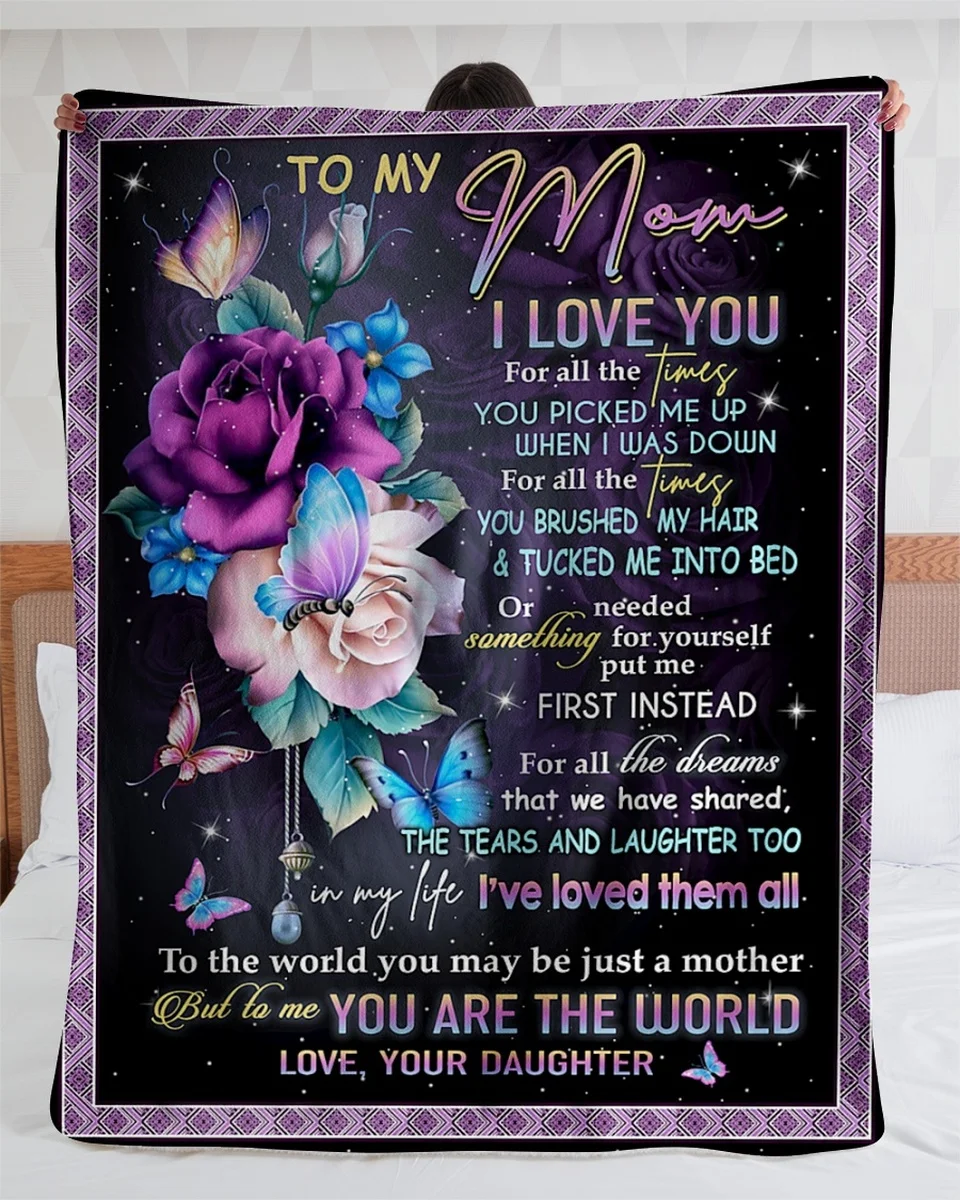 Give my mother your little girl blanket | Comfortable and high-quality wool Sherpa woven Mother's Day gift Дом и сад