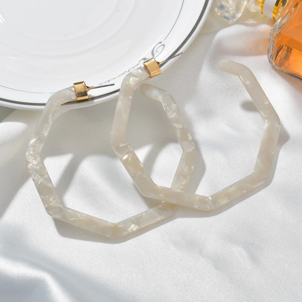 Леопардовый цвет акриловый черепаховый корпус большие серьги кольца для женщин