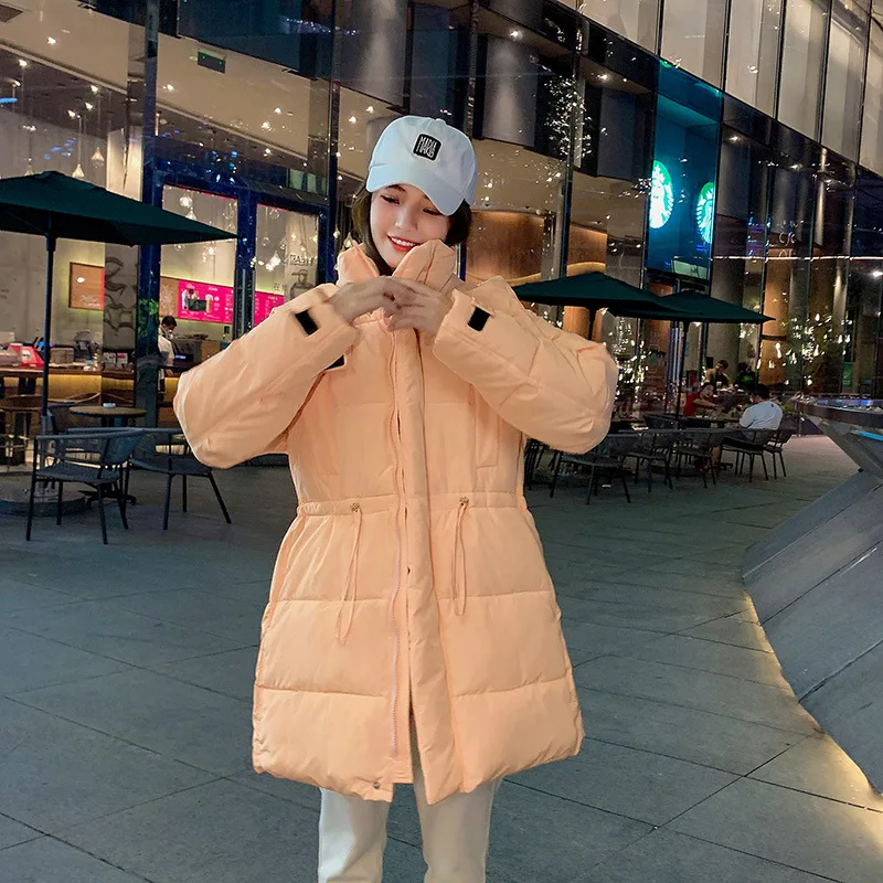 Winter Coat  Clothing for Women The New Female Korean Version Loose Thicken Hooded Draw Back