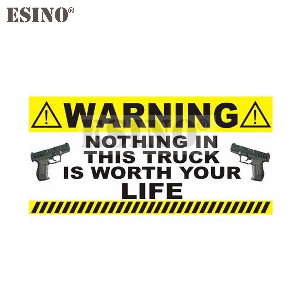 

Car Styling Funny Attention Warning Nothing In This Truck Is Worth Your Life PVC Decal Waterproof Car Body Sticker Pattern Vinyl