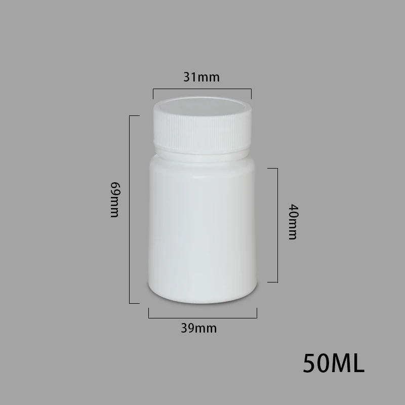 20 set of 50ML 20 штук медицинской бутылки с винтовой крышкой пластиковый контейнер для таблеток, капсулы для безопасности пищевых продуктов HDPE бутылки 20 мл-200 мл - Цвет: 20 set of 50ML