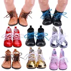 Разноцветные зимние кожаные ботинки для кукол 7 см, зимние ботинки, подходит для кукол 18 дюймов, американский размер 43 см, аксессуары для кукол, подарки для девочек нашего поколения