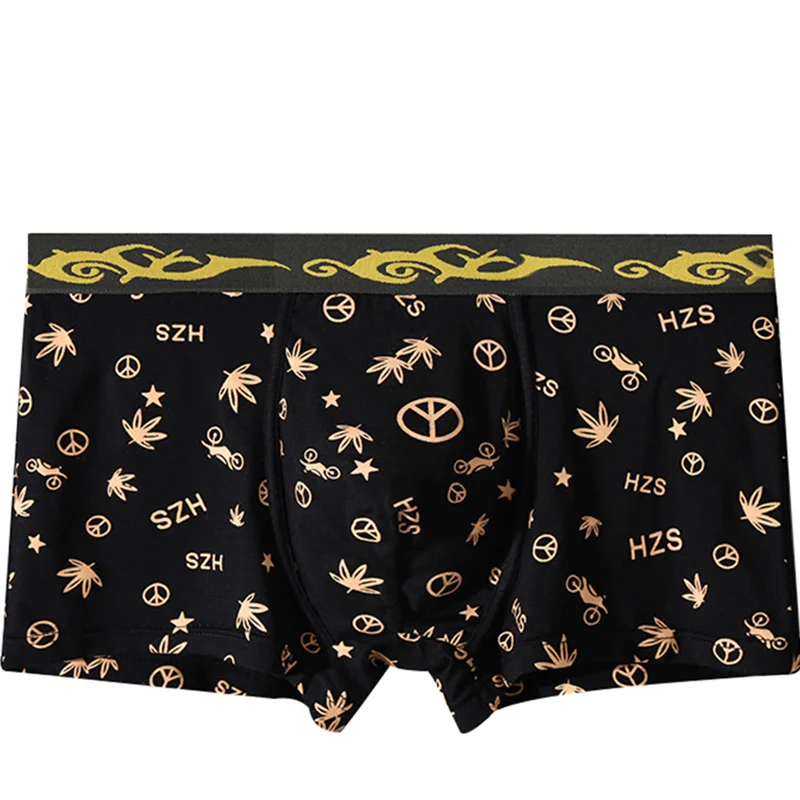 Men's Under Wear Boxing Printing Under Wear Men's Couple Cotton Shorts Sexy Suit Cartoon Under Wear Flat Angle Boxer Shorts 3XL