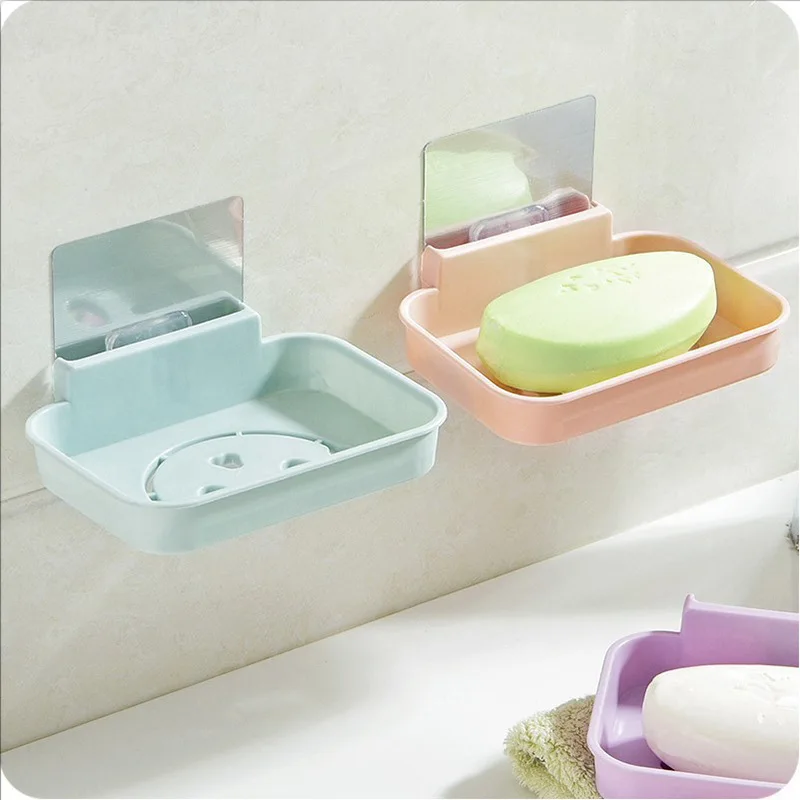 Присоска без смайликов пробитый держатель для мыла ванная комната слива воды