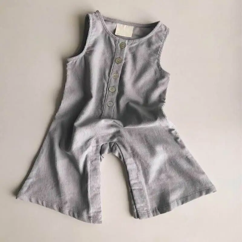 

Baby Romper Corduroy Flared Trousers Sleeveless Boy Girl Candy Color Jumpsuit Overalls Baby Autumn Winter Clothes E202039