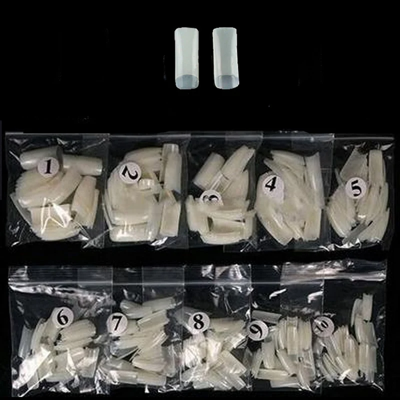 500 natural half tip Накладные ногти 500 шт натуральные капсульные прозрачные накладные ногти накладные маникюрные акриловые съемные французские накладные ногти - Цвет: 500 natural half tip