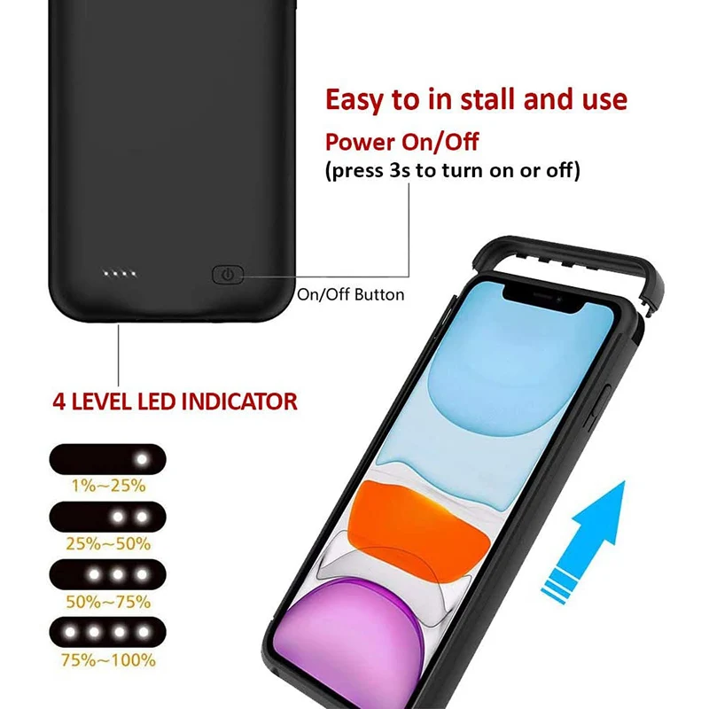 Чехол NENG 5000 мАч для Iphone 12pro Max внешний аккумулятор чехол 12Pro/Max резервный внешнего