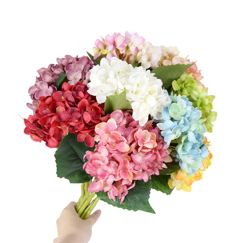 

2 bouquet Hydrangea Artificial Silk Flowers Bridal hand Bouquet Fake Flowers For DIY Wedding Home Living Room Decora flores Fake