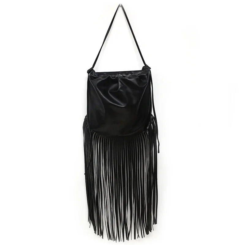

Elegant Female Pleated Tote bag 2020 Fashion New High quality PU Leather Women's Designer Handbag Tassel Shoulder Messenger Ba