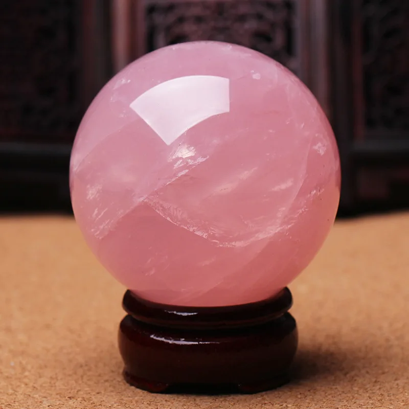 

Natural Pink Rose Quartz Gemstone Ball Divination Sphere Home Decor