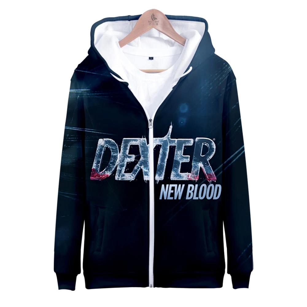 Новинка толстовки Dexter с капюшоном и молнией крови 3D модная толстовка унисекс