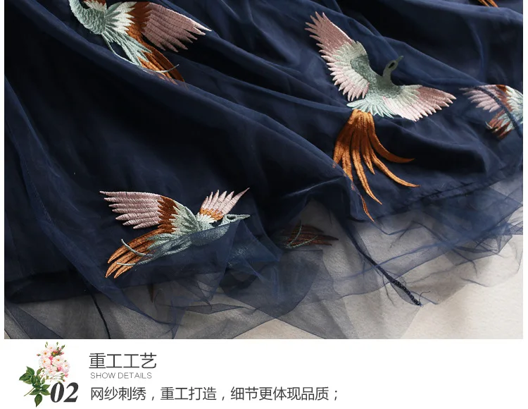 Женское платье в богемном стиле с вышивкой и сеткой весна 2019 | Женская одежда