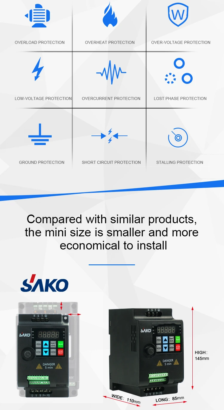 SAKO SKI780 5.5KW 380V VFD преобразователь переменной частоты для скорости двигателя контрольный преобразователь